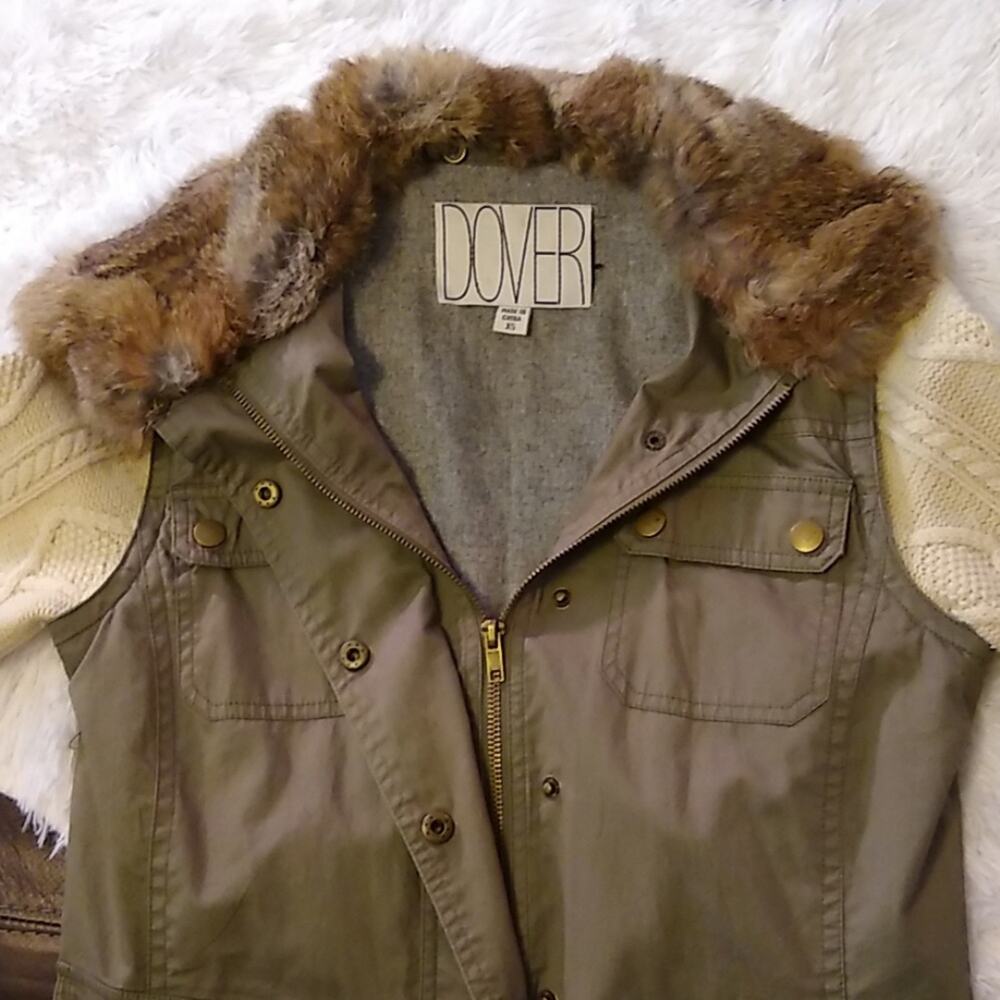 🫰🏼Dover AKA NY Army Jacket With Detachable Fur Y2K Penny Lane - Picture 5 of 8